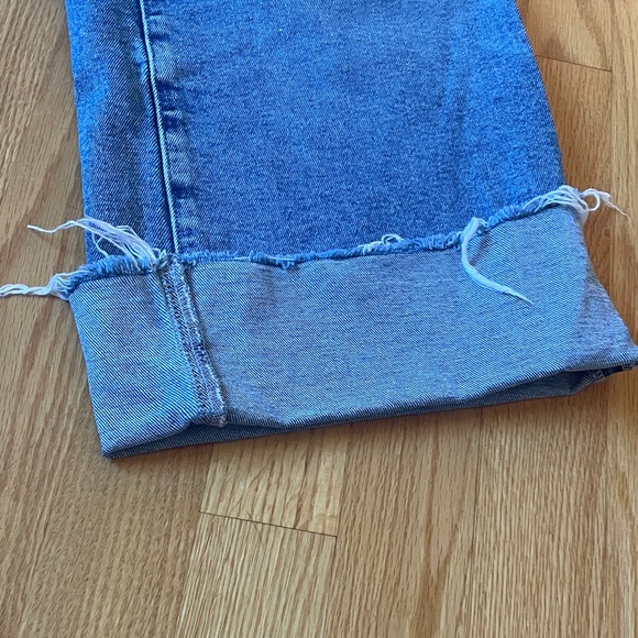 AG SAIGE WIde Leg Crop Blue High Rise Flare Jeans - Picture 7 of 15